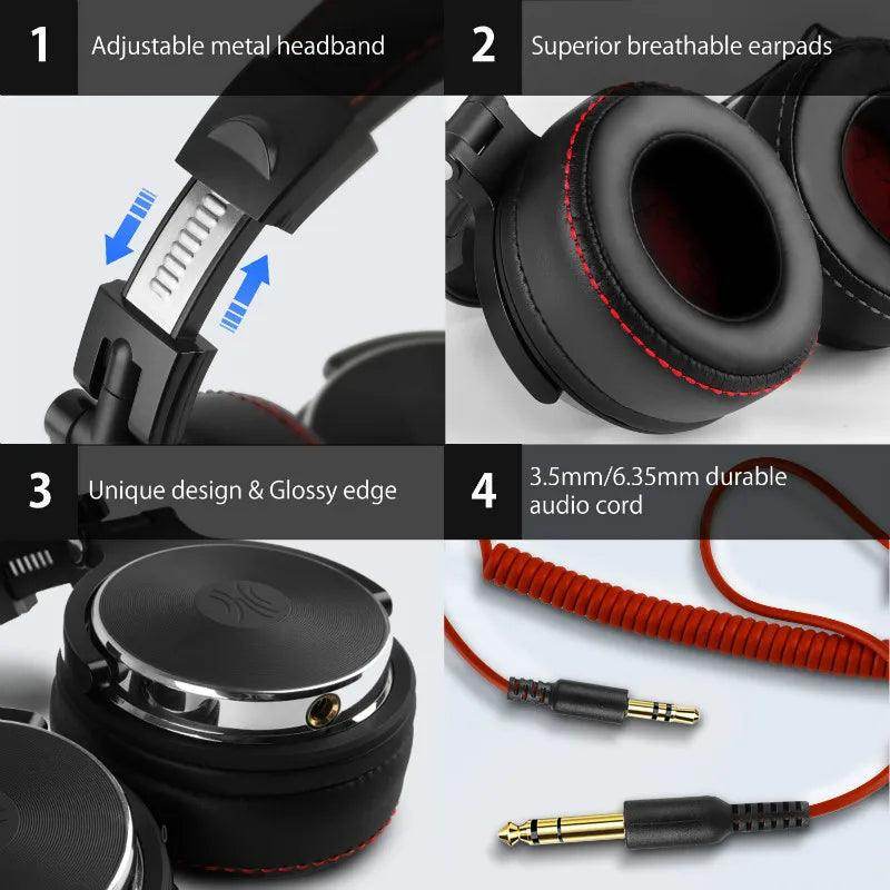 Oneodio Foldable Over-Ear Wired Headphone For Phone Computer PC Professional Studio Pro 30 50 Monitor DJ Headset Gaming Earphone - EYESPHERE