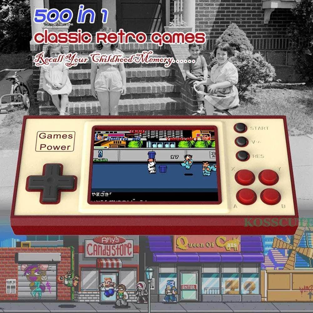 k30 Retro Portable Mini Handheld Video Game Console 8-Bit 3 Inch Color LCD Kids Color Game Player Built-in 500 Games - EYESPHERE