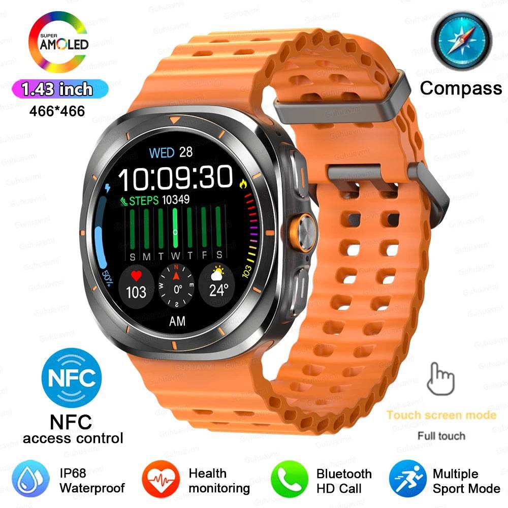 For Samsung Galaxy Watch 7 Ultra New GPS Track Smart Watch Men AMOLED Always Display Clock BT Talk NFC Sport Smartwatches Women - EYESPHERE