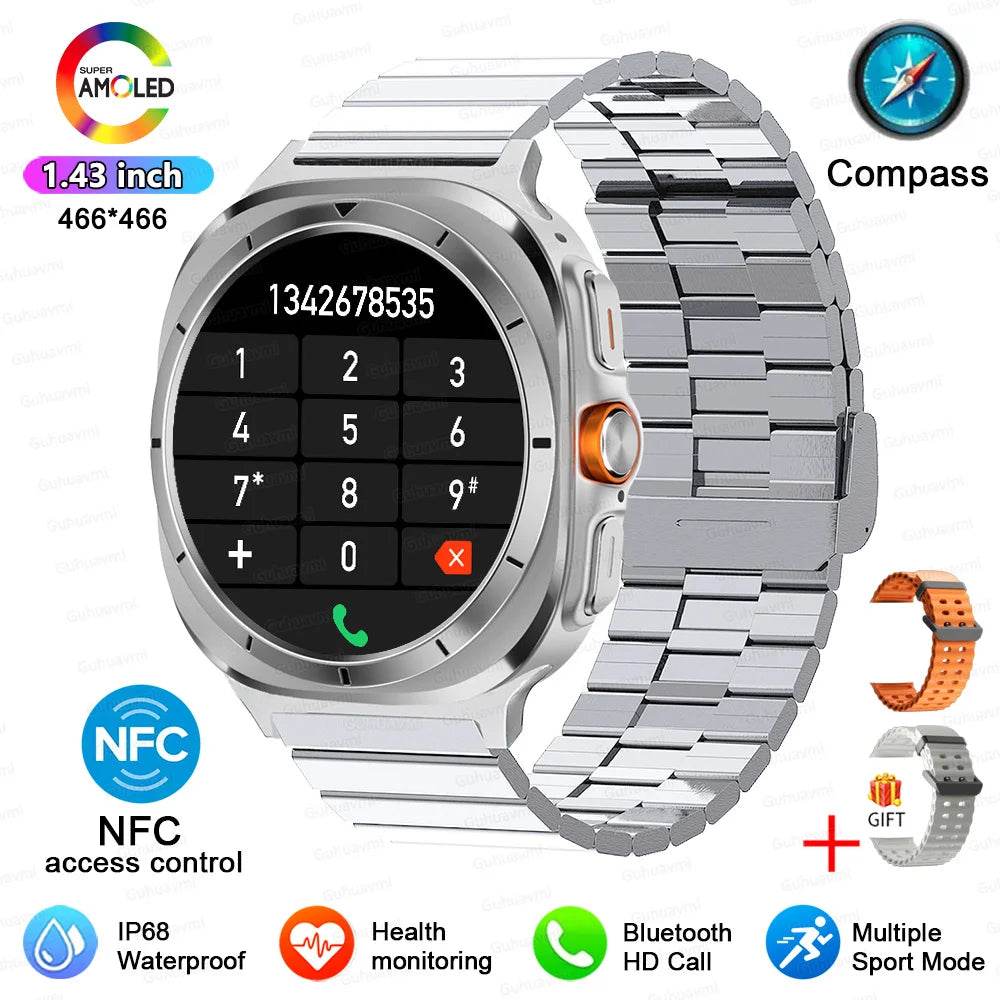 For Samsung Galaxy Watch 7 Ultra New GPS Track Smart Watch Men AMOLED Always Display Clock BT Talk NFC Sport Smartwatches Women - EYESPHERE