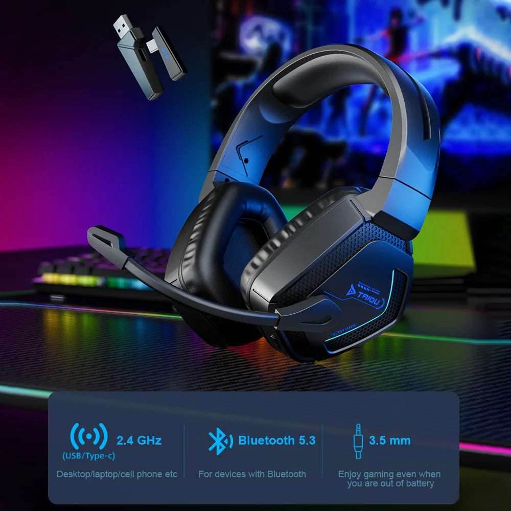 TAIDU T01 Gaming Headset High Quality Wireless Bluetooth Headphones 50mm Wired 4-mode Earphone Gamer's Choice for PC PS5 Xbox - EYESPHERE