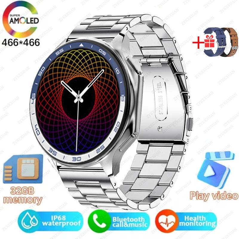 2025 New For OPPO Xiaomi 32G Memory Smart Watch Men Full Touch HD AMOLED Screen Music Fitness Tracker Bluetooth Call Smartwatch - EYESPHERE