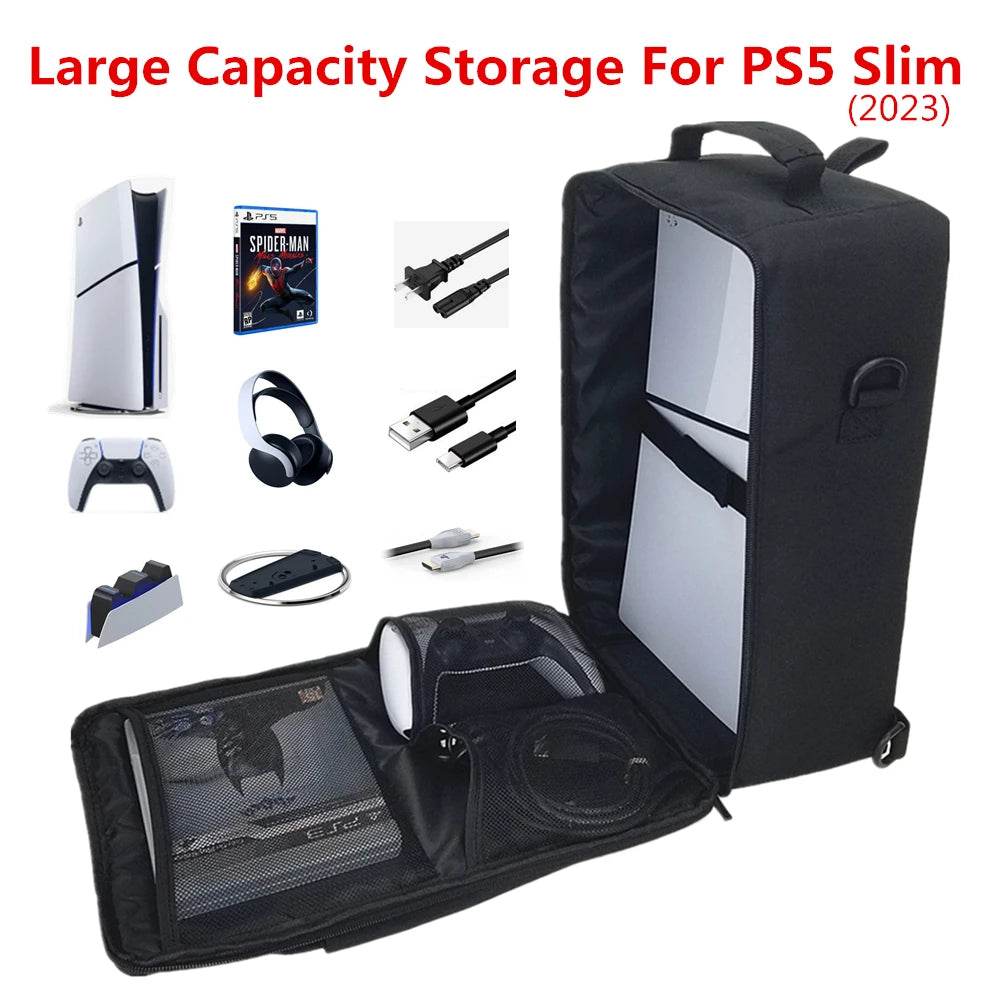 New PS5 Slim Carrying Case Portable Storage Shoulder Bag Protective Cover Backpack for Playstation 5 Slim Game Accessories - EYESPHERE