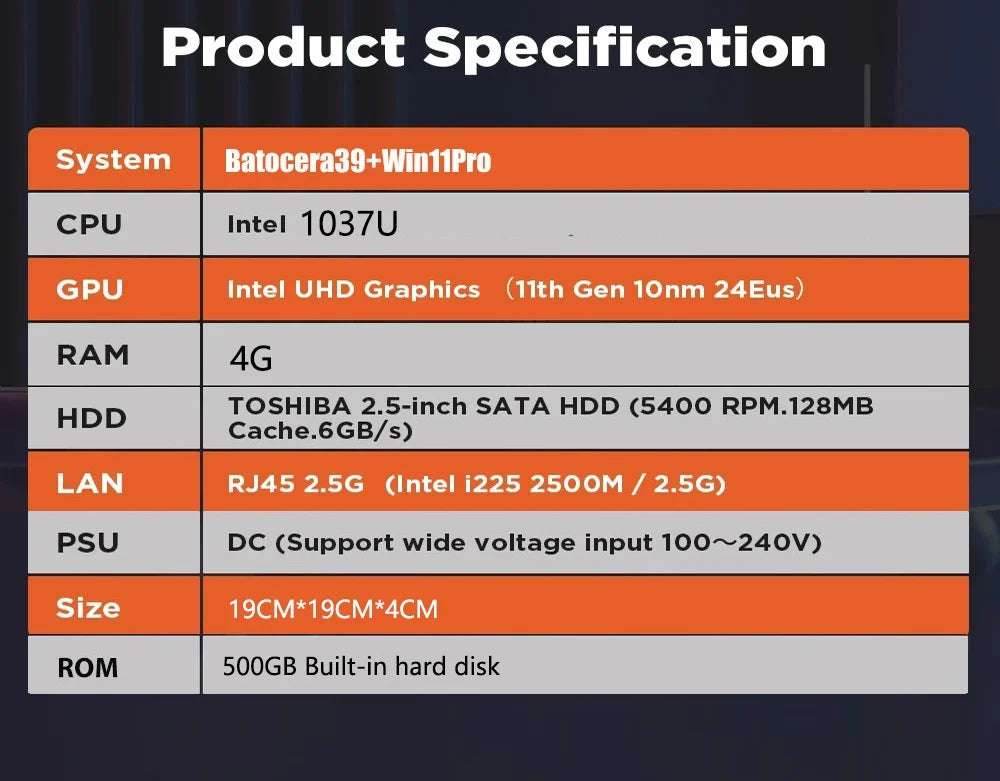 500GB T8 Retro Gaming Console Loaded 70000+ Games for Wii PS2 DC PSP GAMECUBE Plug-and-Play On TV Windows 11 Children's Gift - EYESPHERE