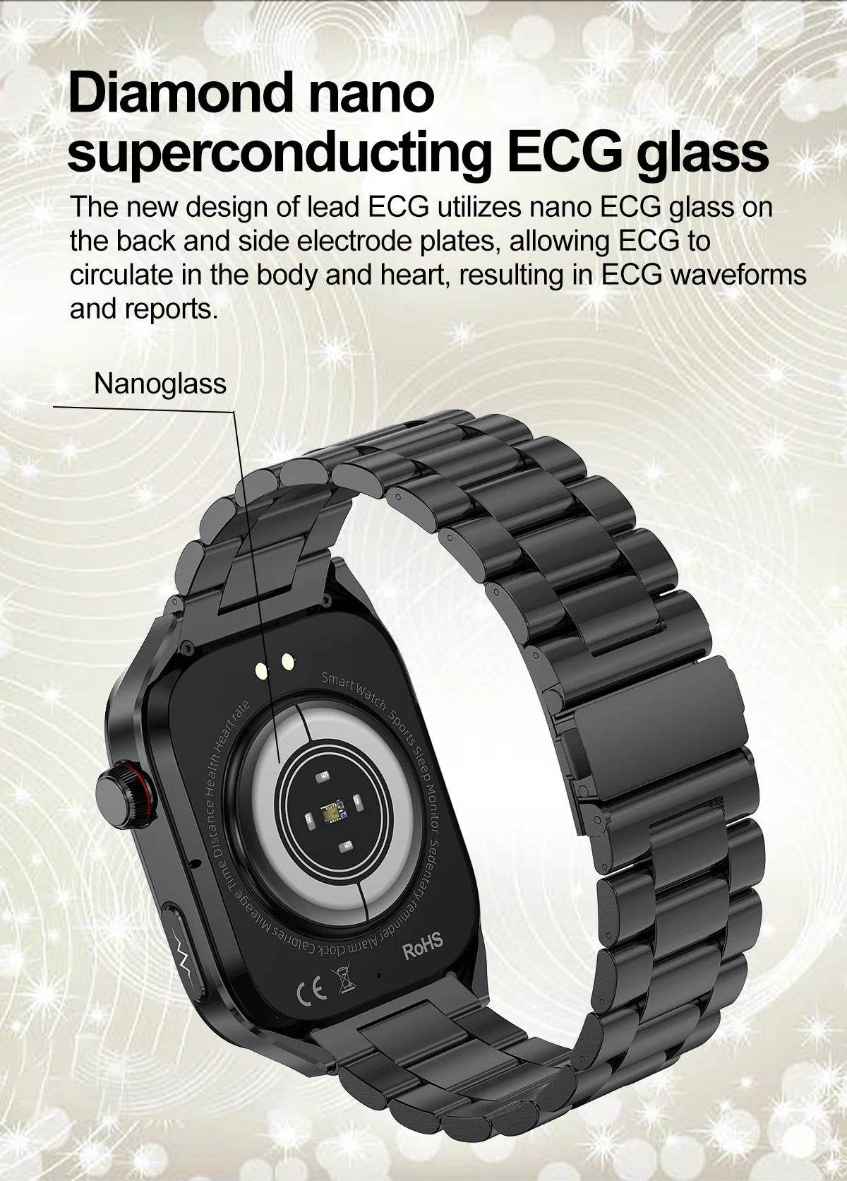 2024 New Uric Acid Blood Fat Smart Watch Men Blood Sugar ECG+PPG Blood Pressure Bluetooth Call Sports for Xiaomi Health Watch - EYESPHERE