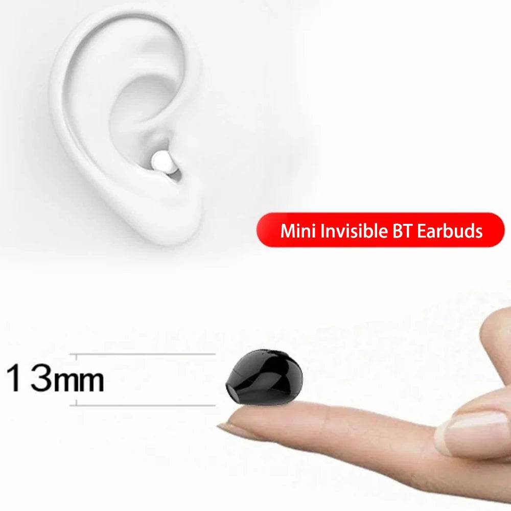 Invisible Earphones Mini Headphones Bluetooth TWS Wireless Touch Gaming NFC Semi-In-Ear Earbuds Noise Reduction Sports Headset - EYESPHERE