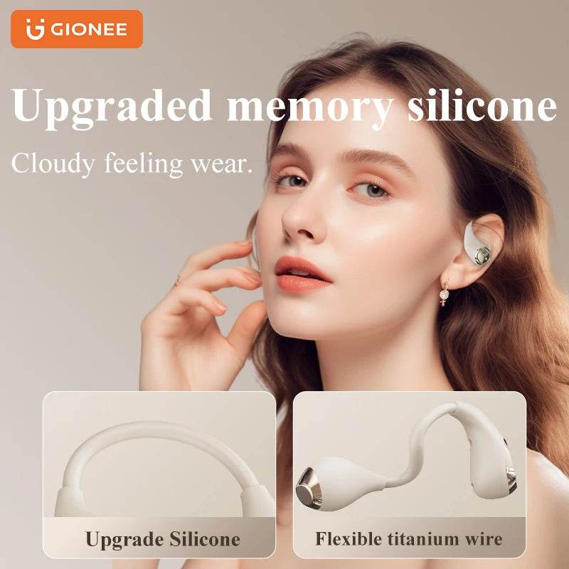 GIONEE Wireless Bluetooth 5.3 Earphones Earclip TWS Bone Conduction Headphones 360°ACS Sound Sport Earbuds Headset with Mic - EYESPHERE