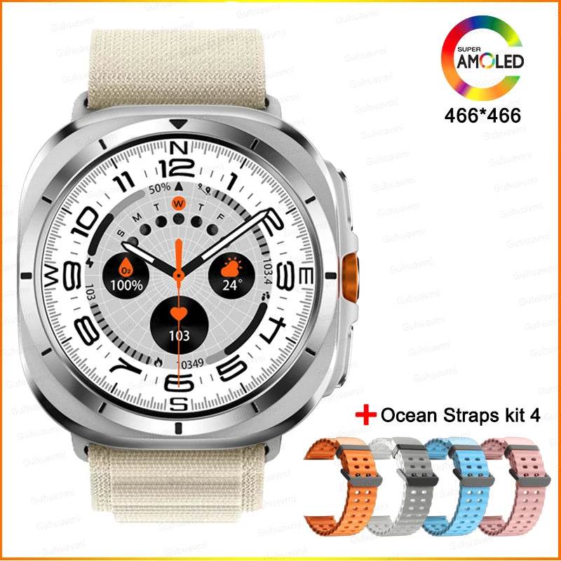 For Samsung Galaxy Watch 7 Ultra New GPS Track Smart Watch Men AMOLED Always Display Clock BT Talk NFC Sport Smartwatches Women - EYESPHERE