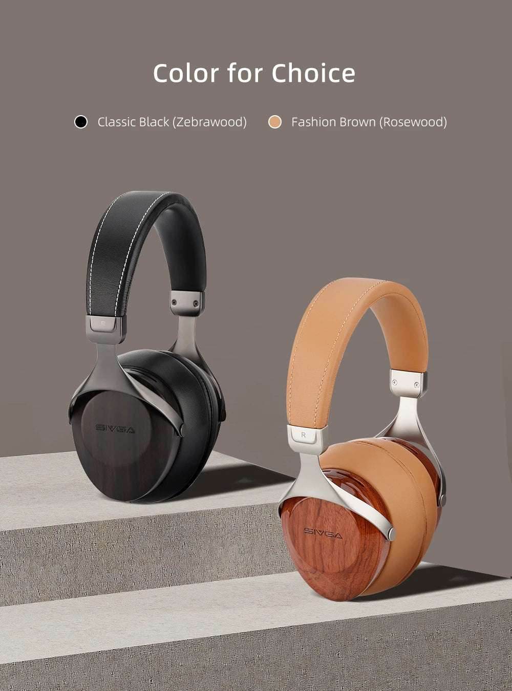 SIVGA SV021/Robin Over-ear Close-back Wood Headphone with Balanced High Fidelity Sound 50mm Wired Dynamic Driver Headset - EYESPHERE