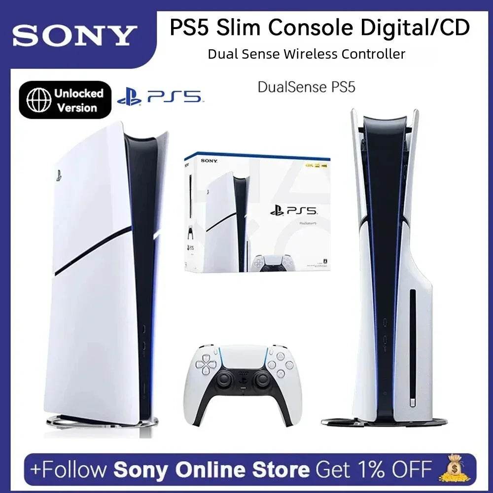 Sony PlayStation 5 PS5 Slim/PS5 Pro Console Original Video Game Console PC Games Ultra High Speed PlayStation5 Slim - EYESPHERE