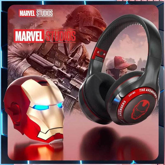 New Marvel Cartoon Iron Man Bluetooth In ear Foldable Computer Wireless Earphones Noise Reduction HIFI Stereo Game Earphones - EYESPHERE