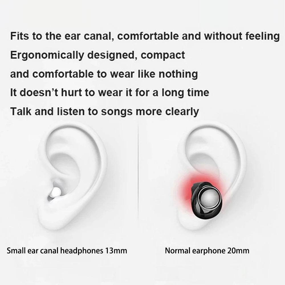 Invisible Earphones Mini Headphones Bluetooth TWS Wireless Touch Gaming NFC Semi-In-Ear Earbuds Noise Reduction Sports Headset - EYESPHERE