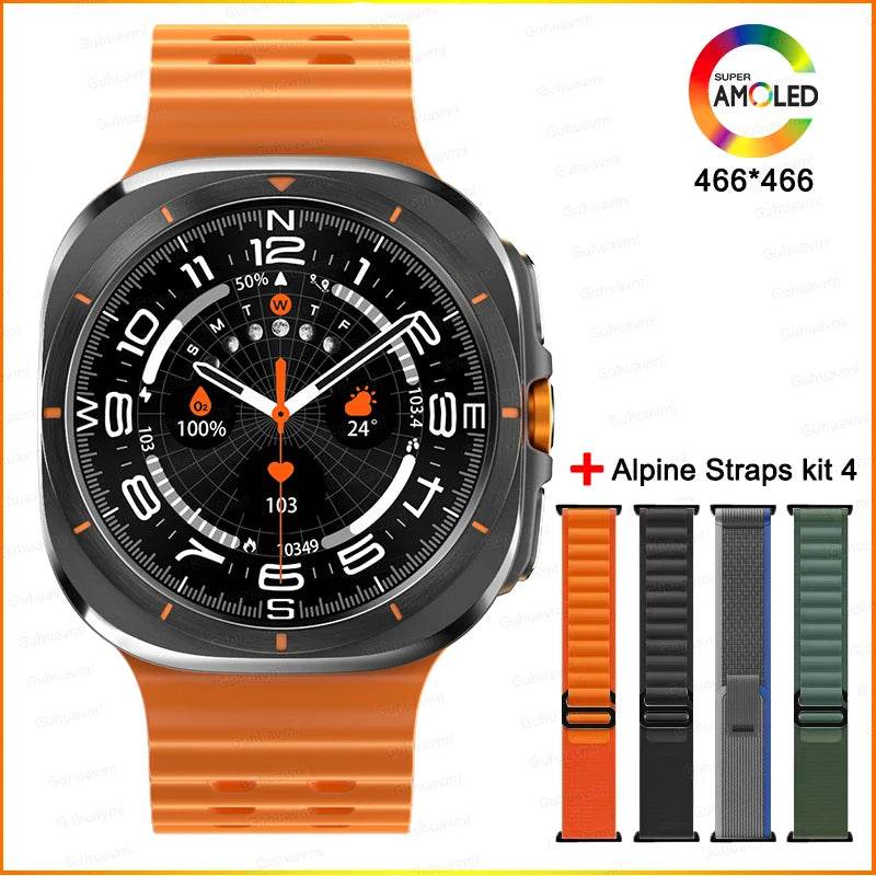 For Samsung Galaxy Watch 7 Ultra New GPS Track Smart Watch Men AMOLED Always Display Clock BT Talk NFC Sport Smartwatches Women - EYESPHERE