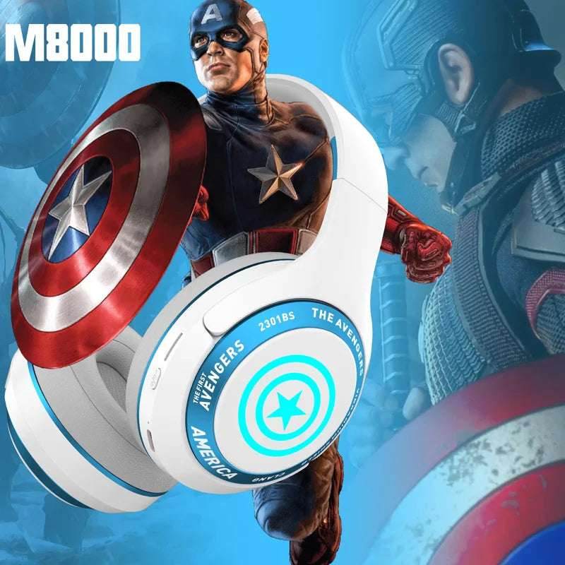 New Marvel Cartoon Iron Man Bluetooth In ear Foldable Computer Wireless Earphones Noise Reduction HIFI Stereo Game Earphones - EYESPHERE