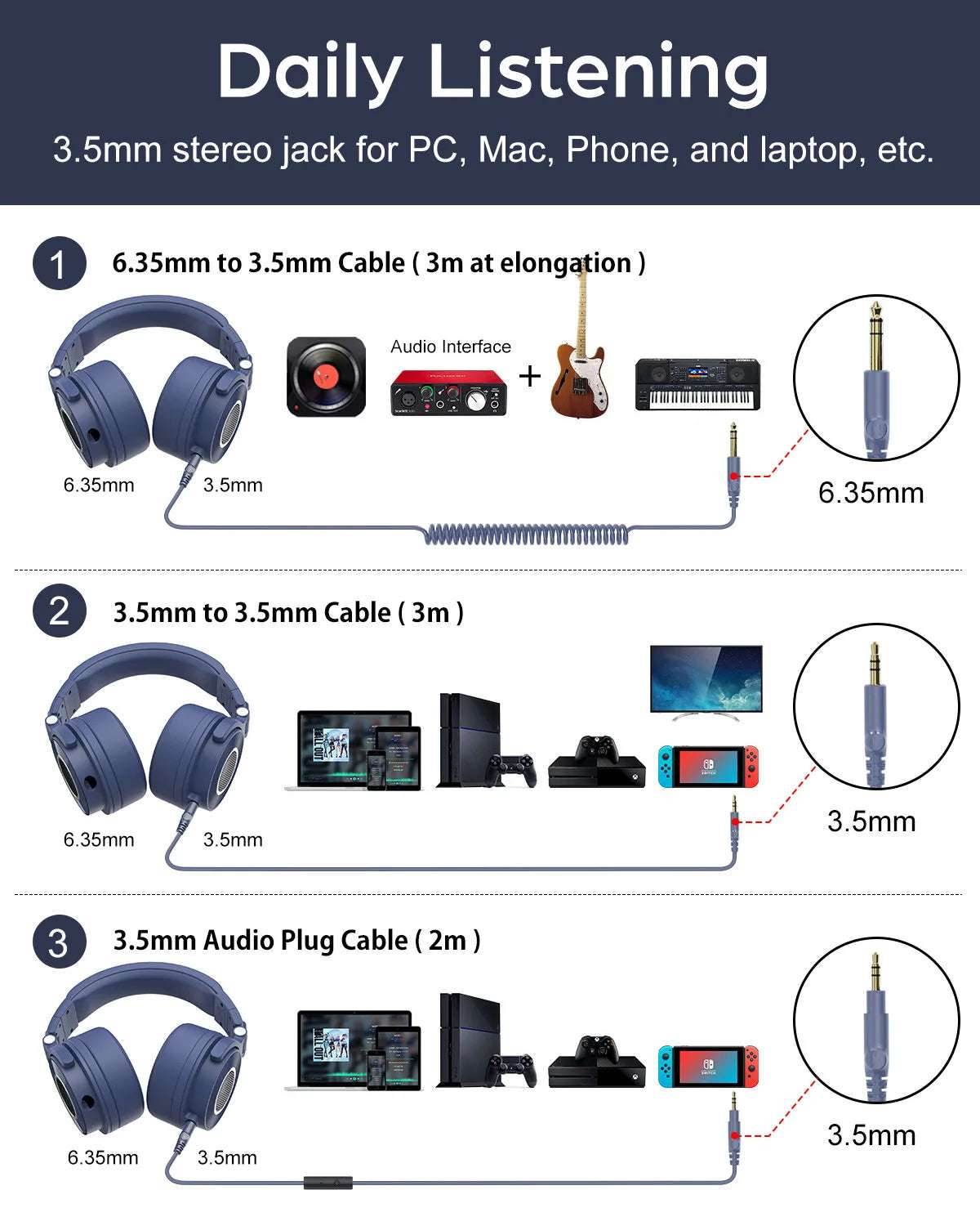 Oneodio Monitor 60 Wired Headphones Professional Studio Headphones Stereo Over Ear Headset With Hi-Res Audio Microphone For DJ - EYESPHERE