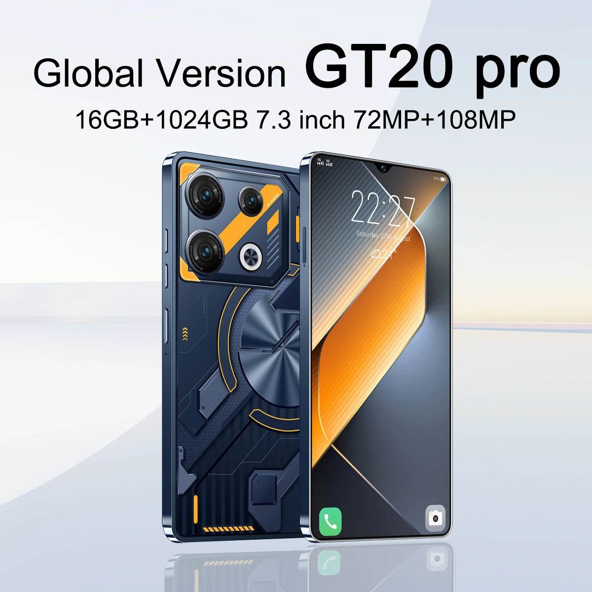 Original GT20 Pro - 7.3-inch Full-Screen Smartphone 16GB RAM 1TB Storage 108MP Camera Snapdragon 8 Gen3 Global 5G LTE Bands - EYESPHERE