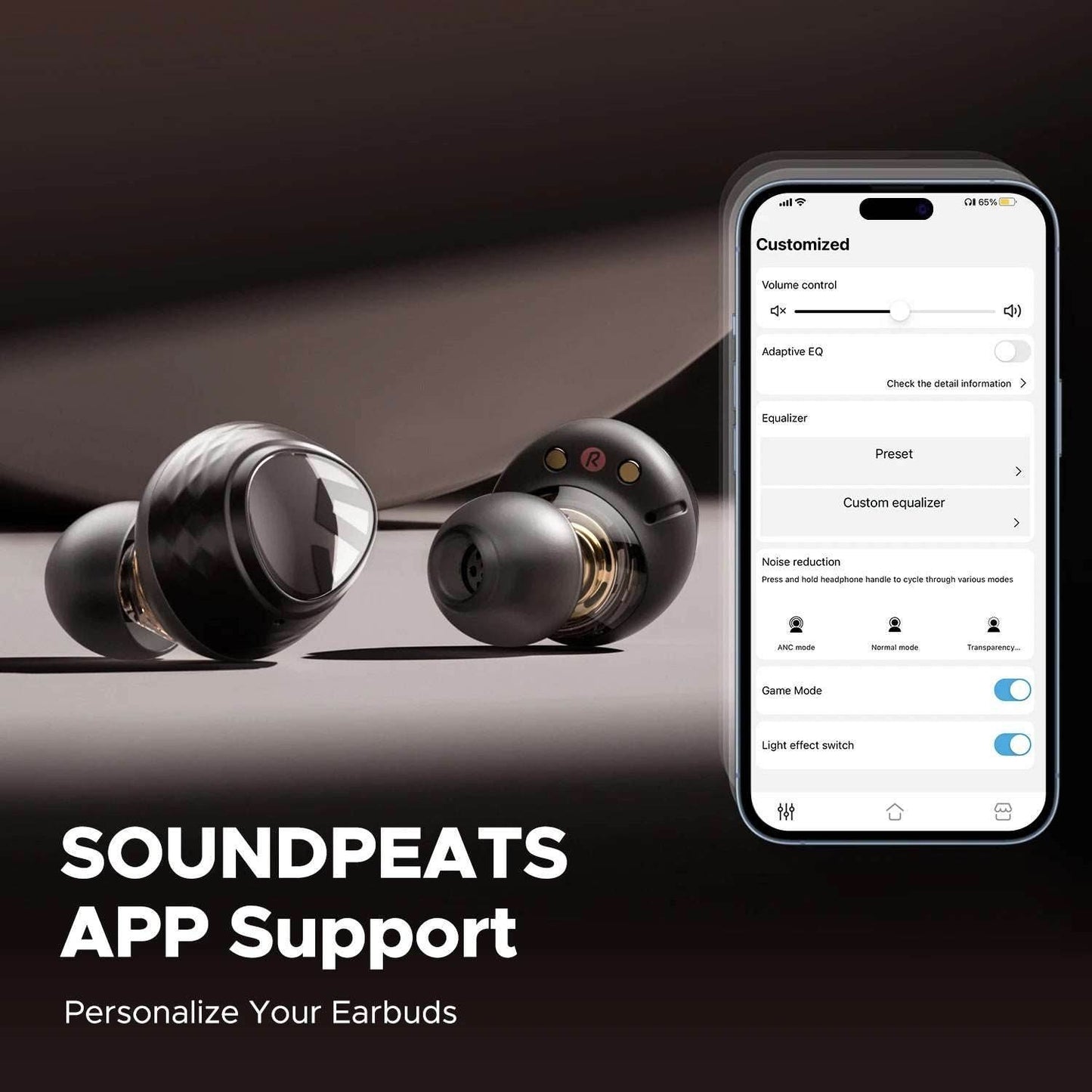 SoundPEATS Engine4 Hi-Res Bluetooth 5.3 Wireless Earbuds with LDAC, Coaxial Dual Dynamic Drivers for Stereo Sound, Total 43 Hrs - EYESPHERE