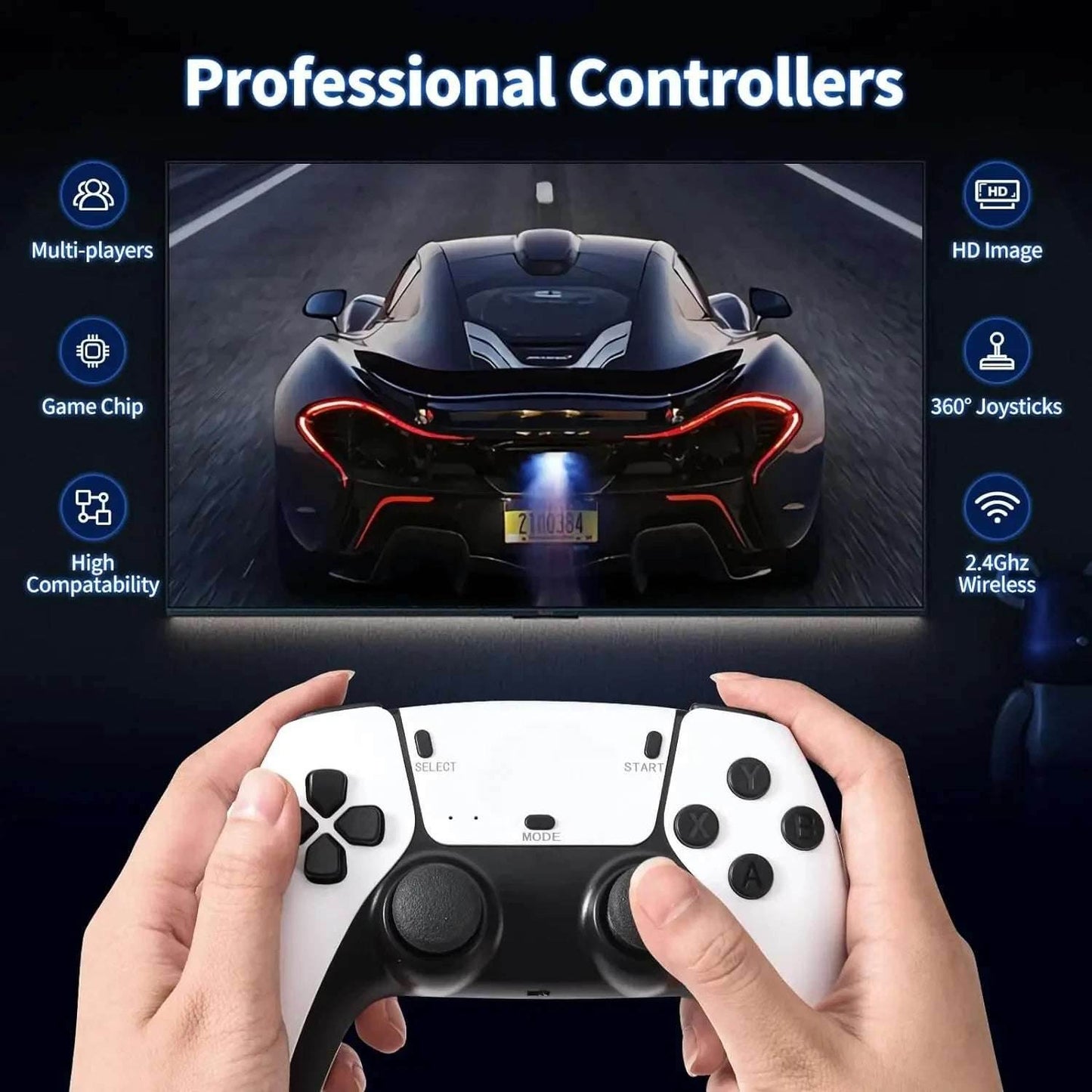 M15 Game Stick Mini TV Handheld Game Console Wireless Gamepads Video Game 64G 20000+ Retro Game HD Output Two-player for PS1 - EYESPHERE