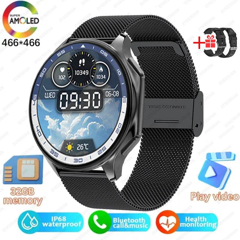 2025 New For OPPO Xiaomi 32G Memory Smart Watch Men Full Touch HD AMOLED Screen Music Fitness Tracker Bluetooth Call Smartwatch - EYESPHERE