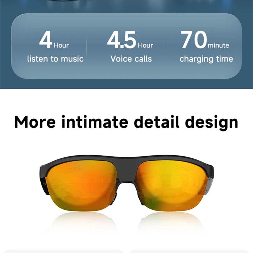 Camera Smart Glasses Bluetooth Call Voice Assistant Listen Music Glasses Smart Sports Polarized Sunglasses Anti-Blue Eyeglasses - EYESPHERE