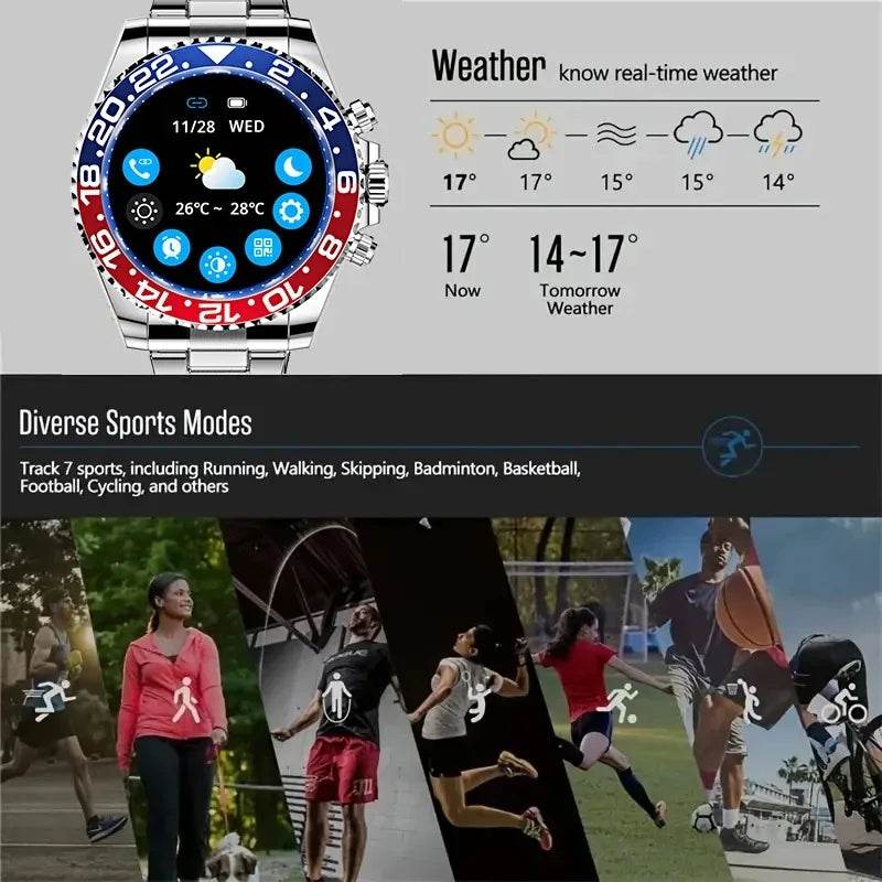 AW12Pro Business Smartwatch Luxury Design Fitness Tracker Bluetooth Call Heart Rate Sleep Monitor Smart Watch for Android iOS - EYESPHERE