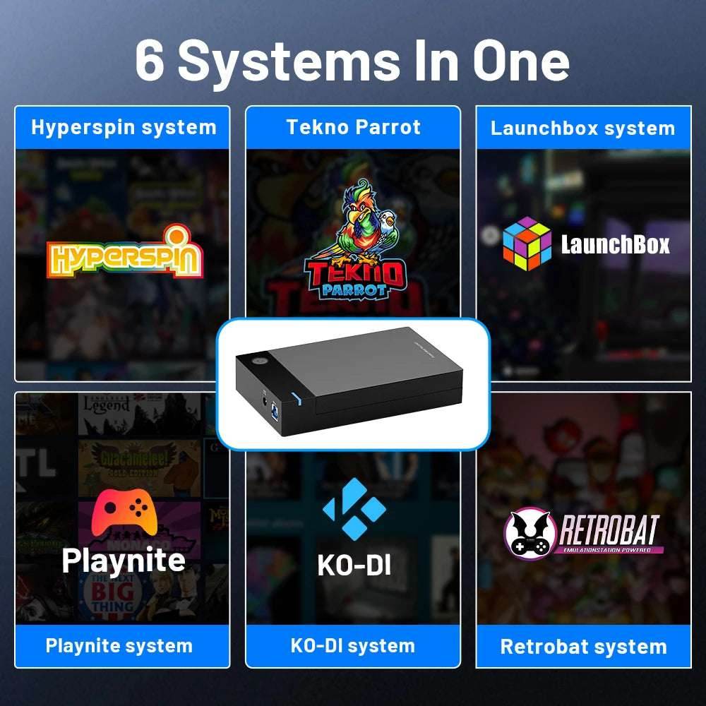 12T Gaming HDD with Hyperspin Launchbox Retrobat Playnite Super Console with 86000+ Retro Vidoe Game For PS3/PS2/PSP/WII/WIIU/DC - EYESPHERE