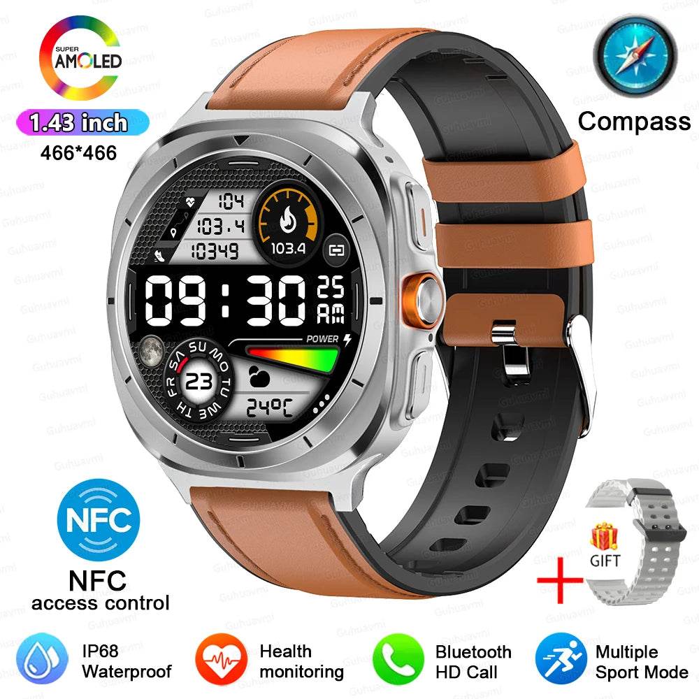 For Samsung Galaxy Watch 7 Ultra New GPS Track Smart Watch Men AMOLED Always Display Clock BT Talk NFC Sport Smartwatches Women - EYESPHERE