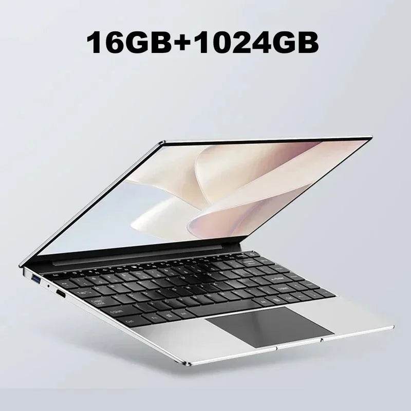 2025 Laptop Computer Windows 11 Pro Ultra Slim Notebook 14.1 Inch Intel Pentium N3700 16GB 1024GB Office Study PC Computer - EYESPHERE