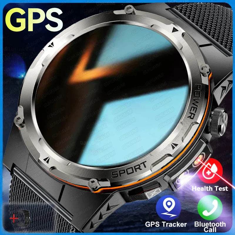 For XIAOMI IOS New Military Smart Watch IP68 outdoor Sport Watch Fitness tracker health monitor BT call NFC Laser Bracelet 2025 - EYESPHERE