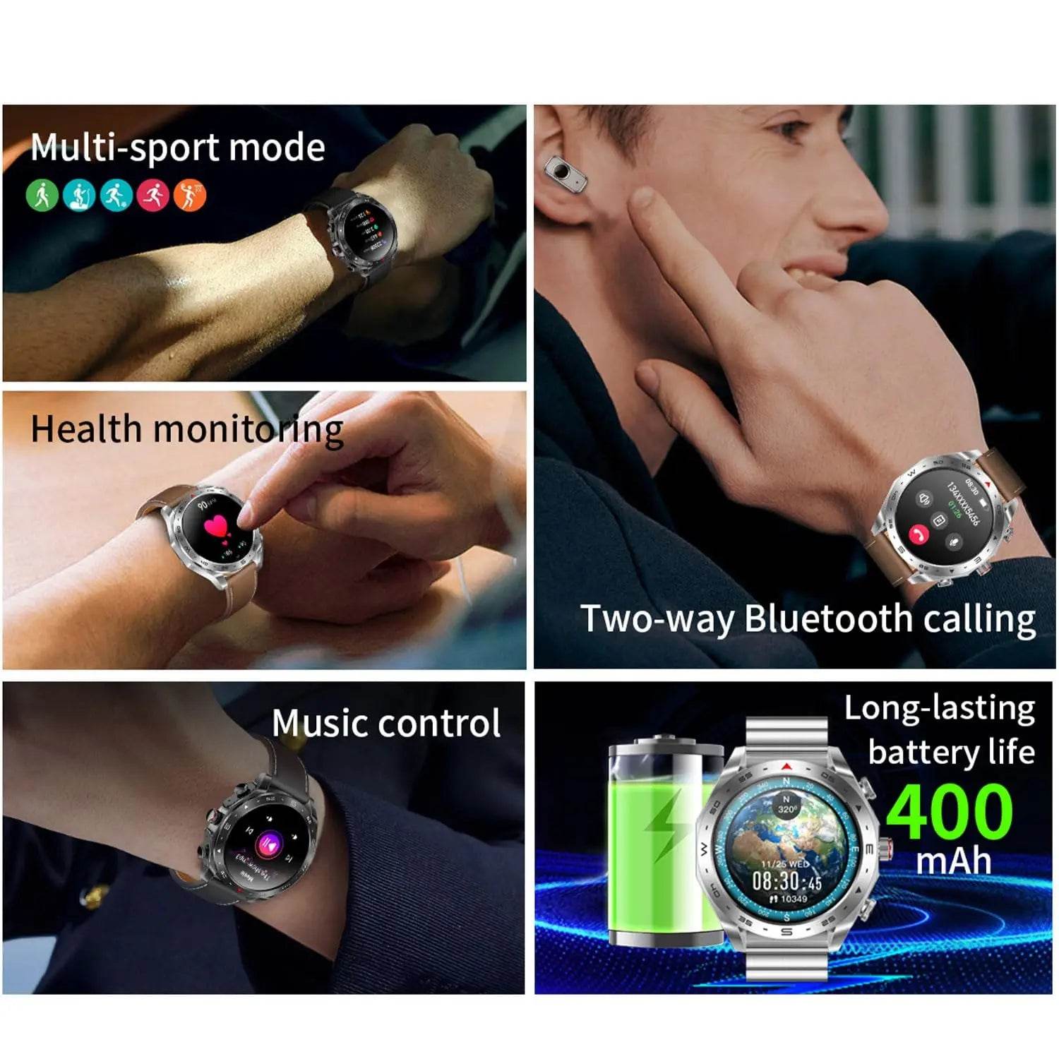 2024 TWS 2-in-1 Bluetooth Earphones Men Smart Watch Bluetooth Call GPS Motion Trajectory HIFI 9D Sound Quality Women Smartwatch - EYESPHERE