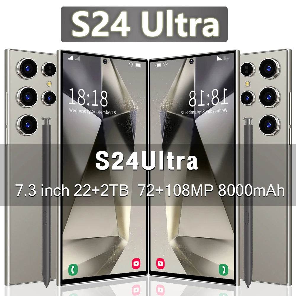 2024 New S24 Ultra Smartphone Original 7.3 Inch Celulares Android Moblie Phones Unlocked 5G Dual Sim Global Version CellPhones - EYESPHERE