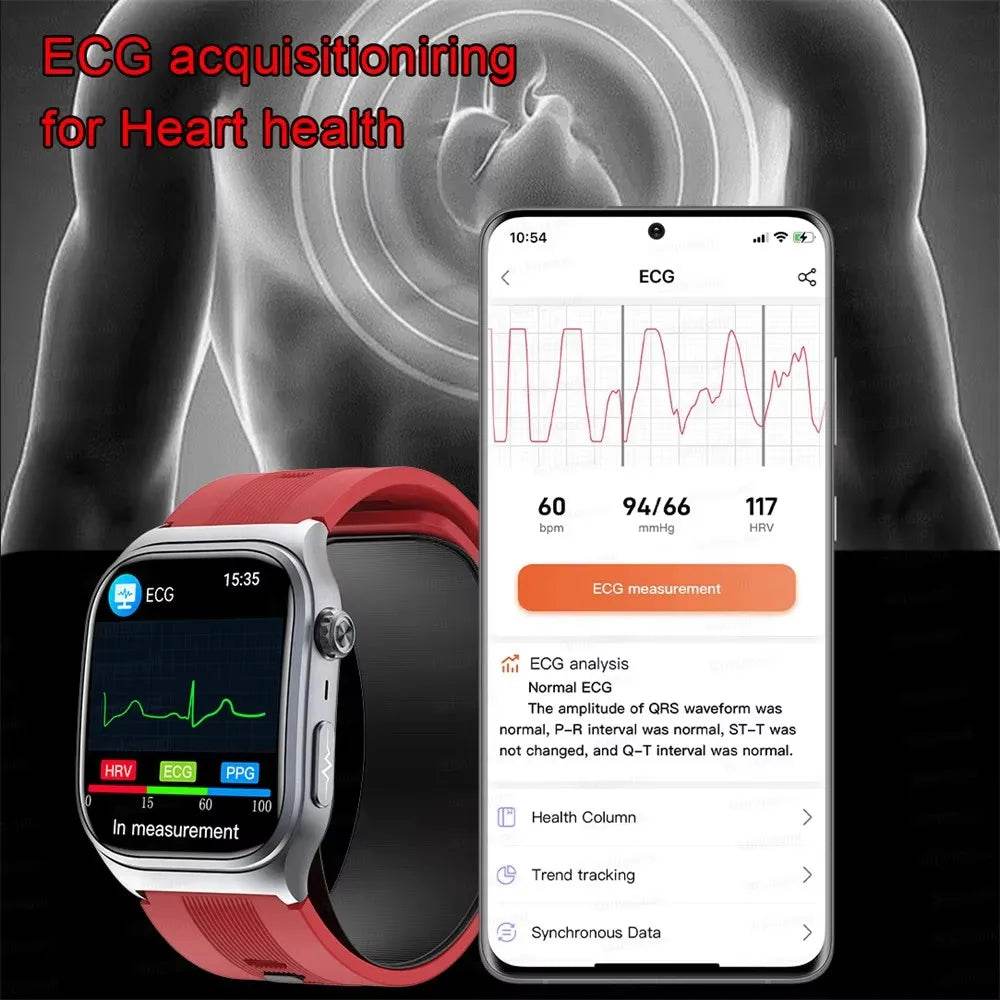 2025 New Medical Grade Smart Watch Air Pump ECG True Accurately Blood Pressure Airbag Health Watch Uric Acid Blood Lipids Watch - EYESPHERE