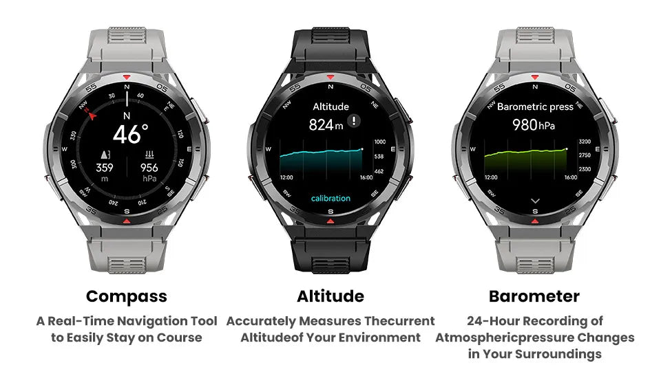 New Military Sports High-precision GPS Smart Watch Men 1.43" Compass 480mAh IP68 Waterproof Bluetooth Call Watch For Android IOS