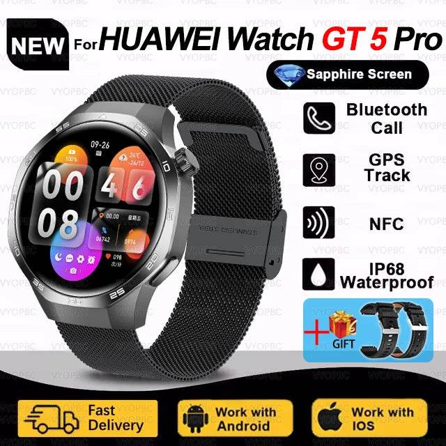 2025New For Huawei Watch GT5 Pro Smart Watch AMOLED Screen NFC GPS Tracker Bluetooth Call Health Waterproof Smartwatch Men Women - EYESPHERE