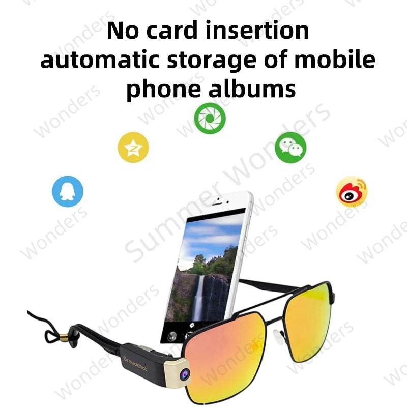 HD Glasses Camera Smart USB Video Recorder on Glasses Legs Built-in Microphone support Android phones - EYESPHERE