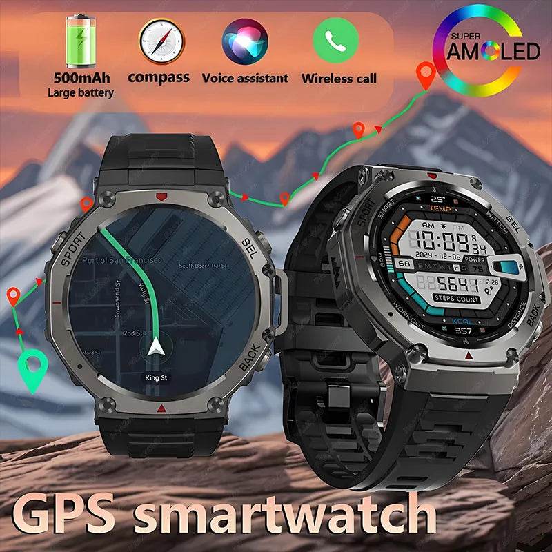 GPS trajectory Smart Watch 5 ATM Waterproof Built-in Dual-band GNSS Compass Military Sport Smartwatch Men 2025 New for Xiaomi - EYESPHERE