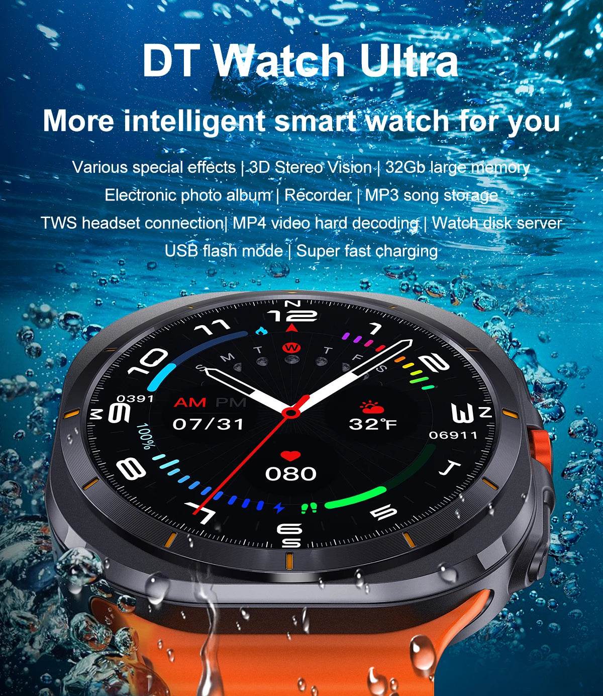 Brand For Samsung 32GB Memory Galaxy Watch7 Ultra Smart Bracelet Men NFC HD Sapphire Screen Bluetooth Call Waterproof Smartwatch - EYESPHERE