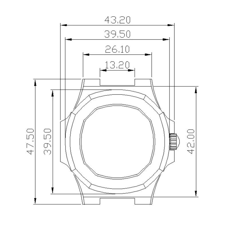 Rose Gold 40mm Watch Case Parts WatchBand For Modified Nautilus Seiko NH34 NH35 NH36 NH38 Movement 30.8mm Sapphire Crystal Glass - EYESPHERE