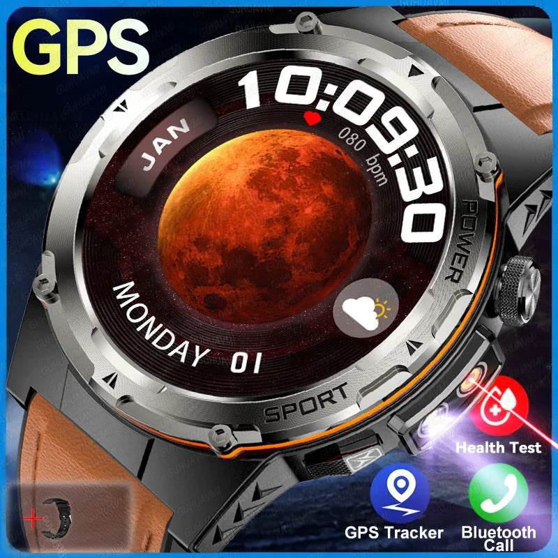 For XIAOMI IOS New Military Smart Watch IP68 outdoor Sport Watch Fitness tracker health monitor BT call NFC Laser Bracelet 2025 - EYESPHERE