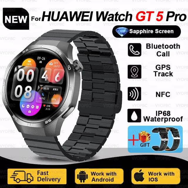 2025New For Huawei Watch GT5 Pro Smart Watch AMOLED Screen NFC GPS Tracker Bluetooth Call Health Waterproof Smartwatch Men Women - EYESPHERE