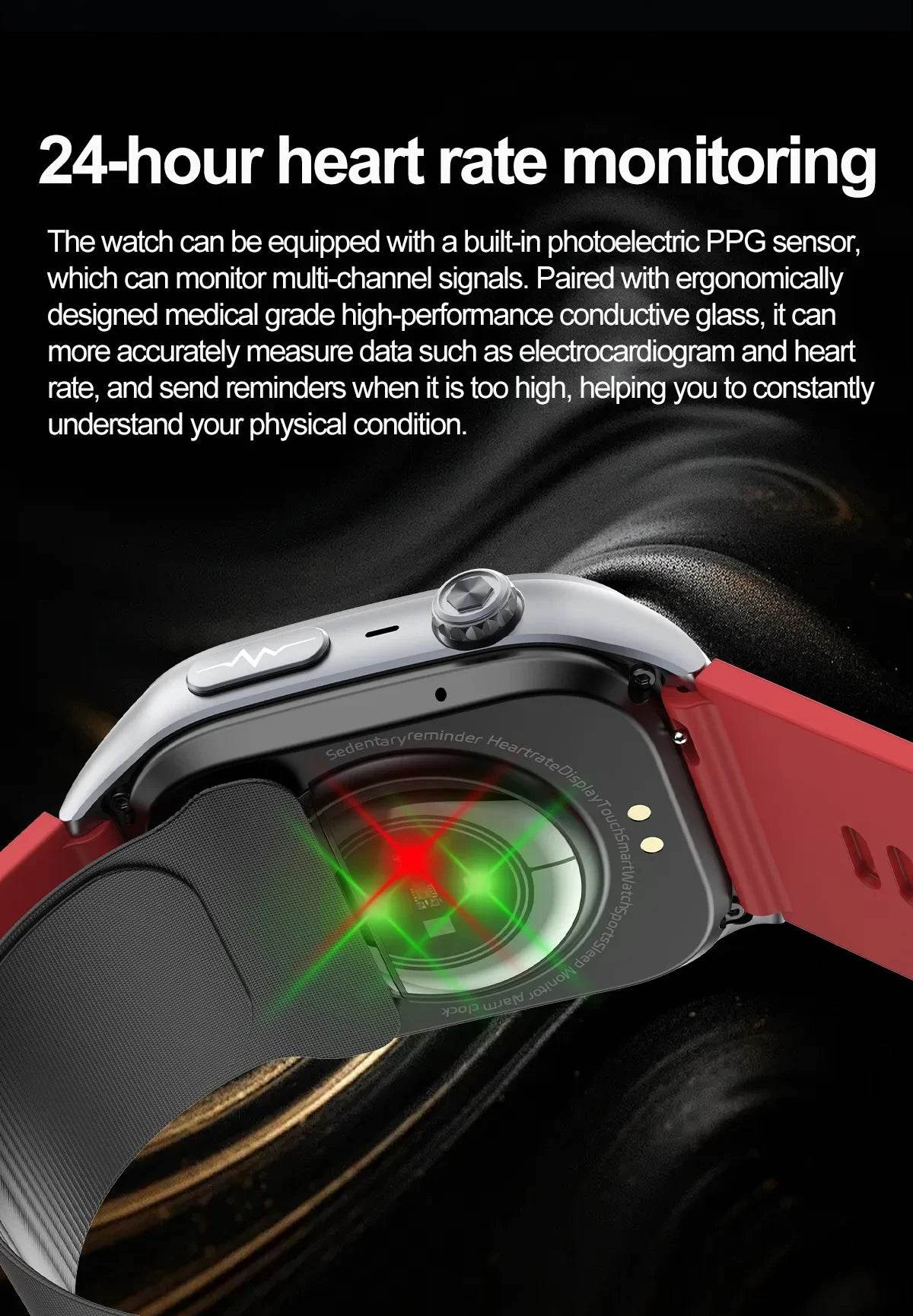 2025 New Medical Grade Smart Watch Air Pump ECG True Accurately Blood Pressure Airbag Health Watch Uric Acid Blood Lipids Watch - EYESPHERE