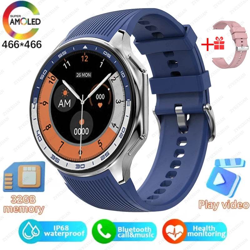 2025 New For OPPO Xiaomi 32G Memory Smart Watch Men Full Touch HD AMOLED Screen Music Fitness Tracker Bluetooth Call Smartwatch - EYESPHERE