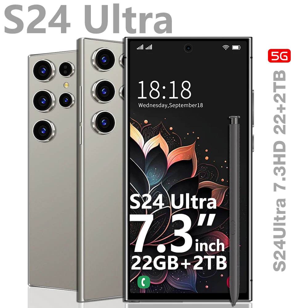 2025 New S24 Ultra Smartphone Original 7.3 Inch Celulares Android Moblie Phones Unlocked 5G Dual Sim Global Version CellPhones - EYESPHERE