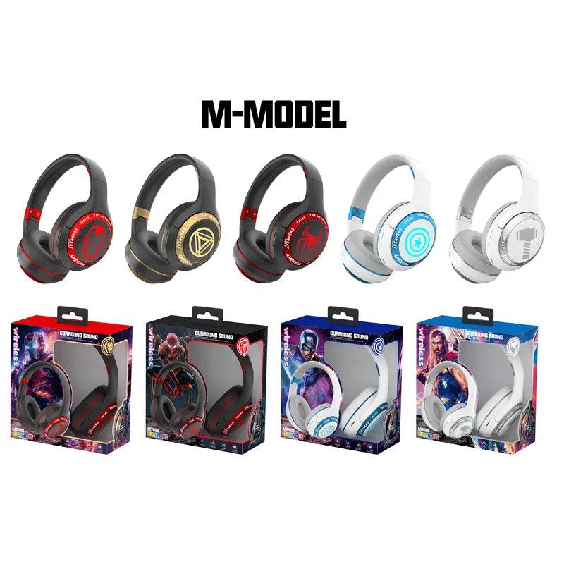 New Marvel Cartoon Iron Man Bluetooth In ear Foldable Computer Wireless Earphones Noise Reduction HIFI Stereo Game Earphones - EYESPHERE