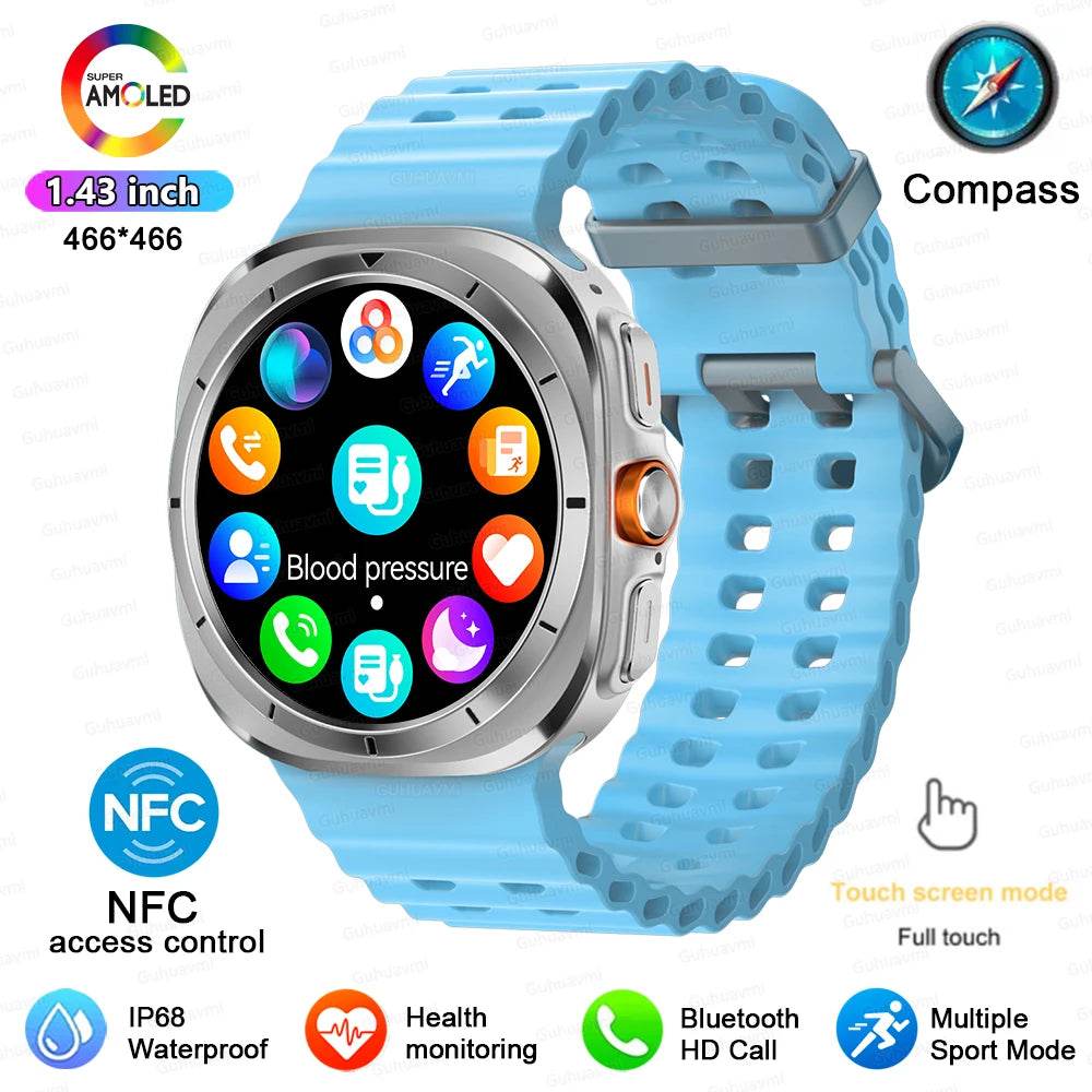 For Samsung Galaxy Watch 7 Ultra New GPS Track Smart Watch Men AMOLED Always Display Clock BT Talk NFC Sport Smartwatches Women - EYESPHERE