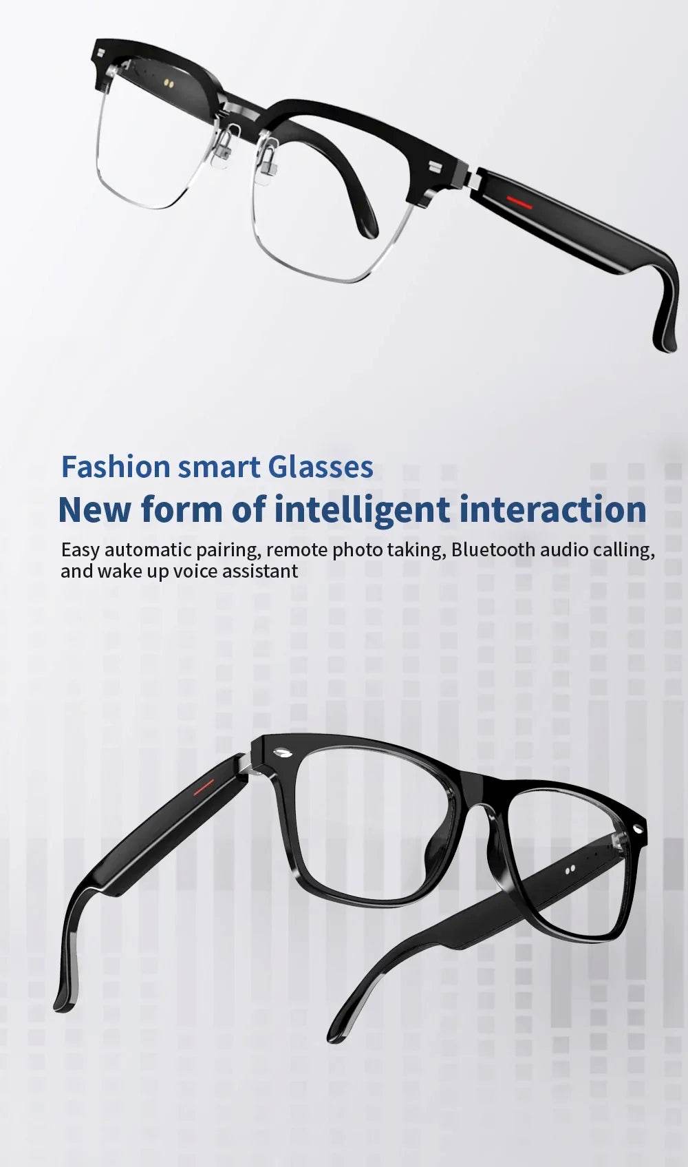 Camera Smart Music Sunglasses Earphones Wireless Bluetooth Headset HIFI Sound Headphone Driving Glasses Hands-free Call - EYESPHERE