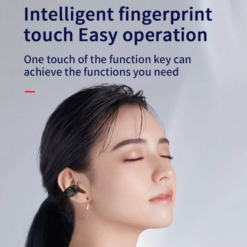 Wireless Ear Clip on Headphone TWS Bluetooth 5.3 Earphone Single in-Ear HiFi Stereo Touch Control Sports Headset with Mic - EYESPHERE