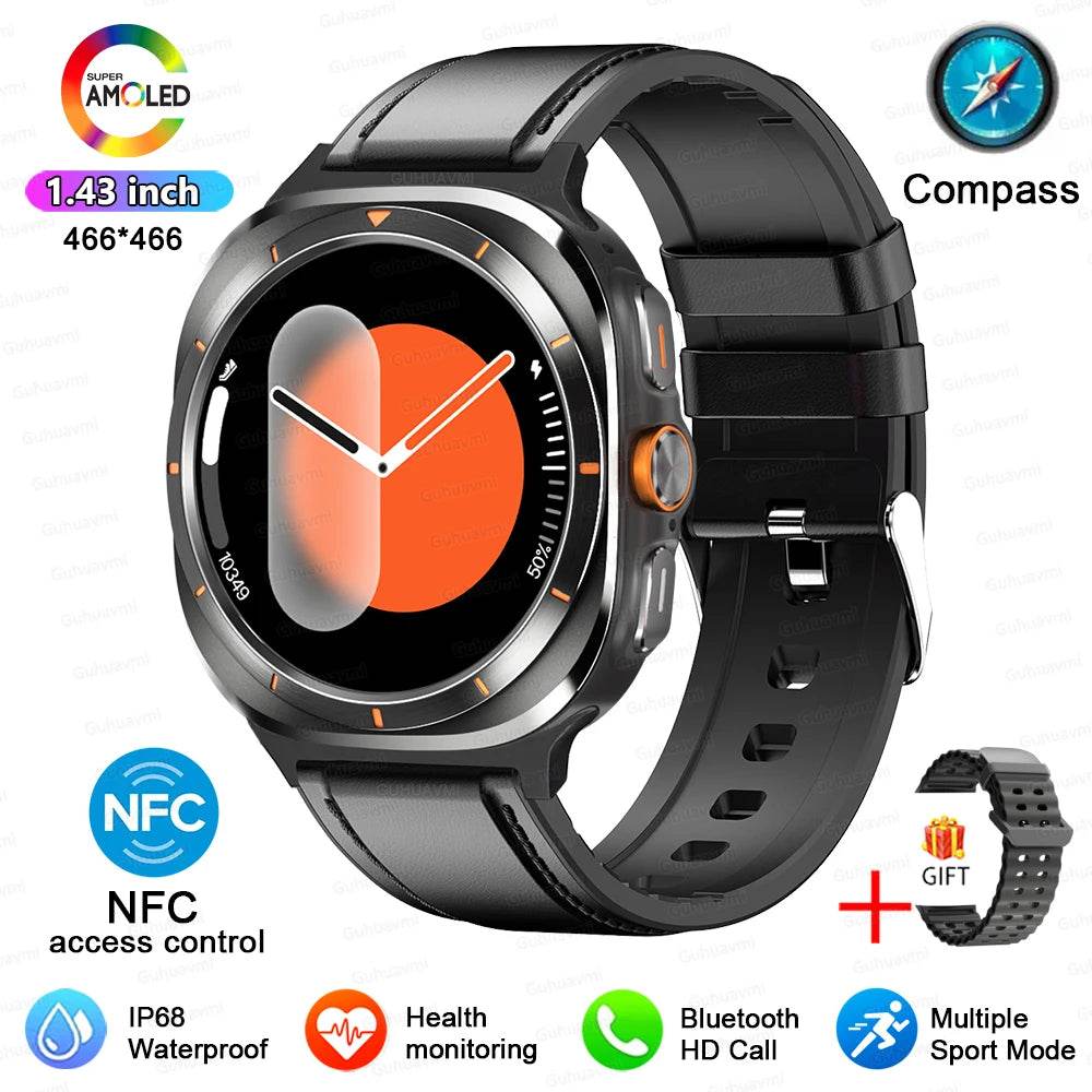 For Samsung Galaxy Watch 7 Ultra New GPS Track Smart Watch Men AMOLED Always Display Clock BT Talk NFC Sport Smartwatches Women - EYESPHERE