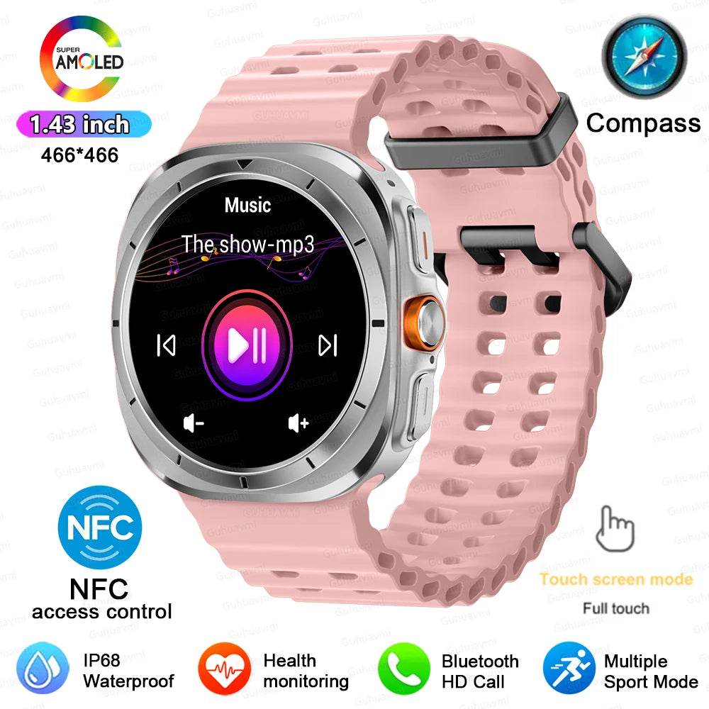 For Samsung Galaxy Watch 7 Ultra New GPS Track Smart Watch Men AMOLED Always Display Clock BT Talk NFC Sport Smartwatches Women - EYESPHERE