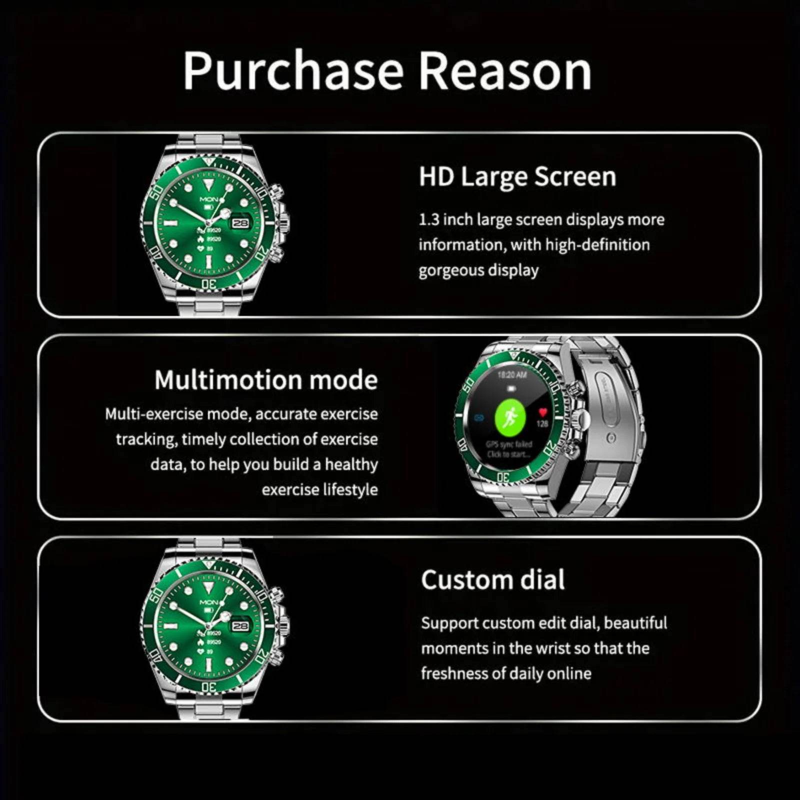 Aanshi High-End Men's SmartWatch AW12 2025 Luxury watches men Bluetooth Call 24H Health Monitoring Business men's Smart Watch - EYESPHERE